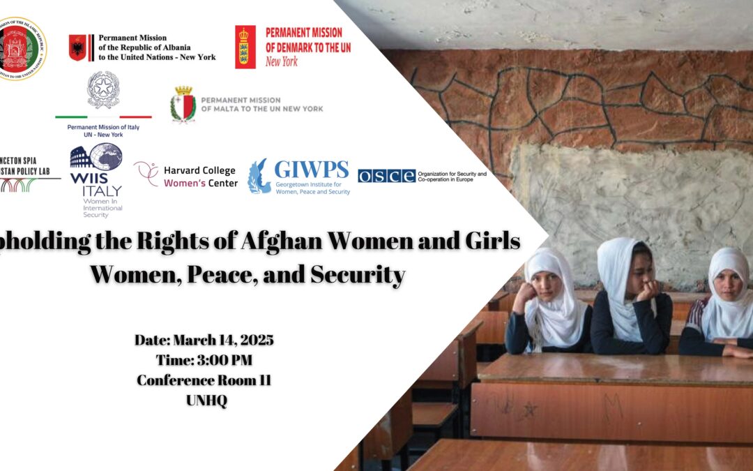 High-level CSW69 side event on Afghan women’s rights, education, and WPS agenda